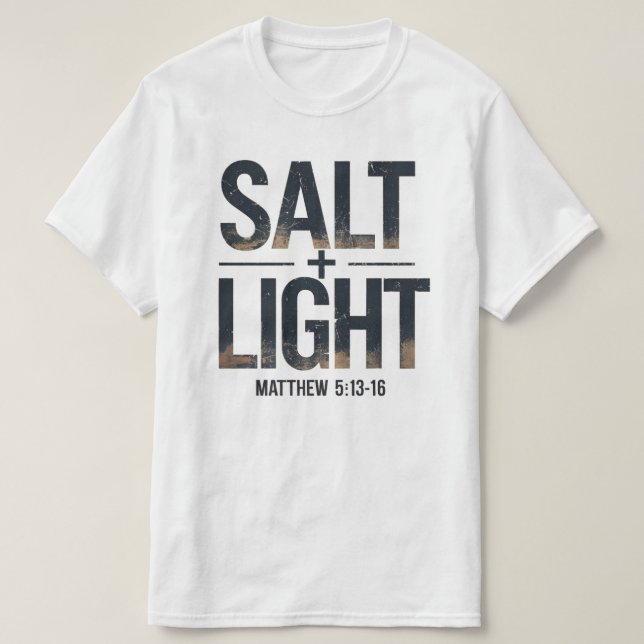"SALT + LIGHT Christian – Matthew 5:13 T-Shirt (Design vorne)