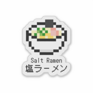 Salt Ramen Retro Pixel Art Aufkleber