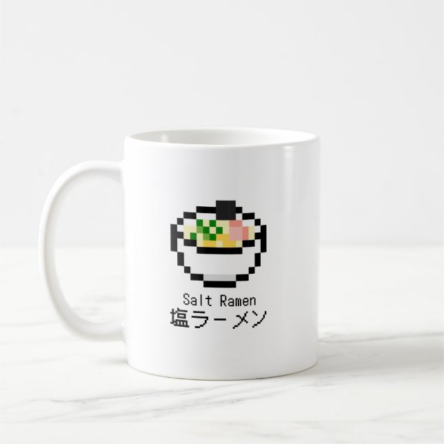 Salt Ramen Retro Pixel Art Kaffeetasse (Links)