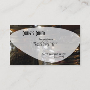 Salt Shaker Fun Diner Restaurant Business Card Visitenkarte