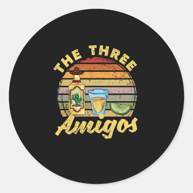 Salt Tequila Limones mexikanisches Fiesta Party Runder Aufkleber (Vorderseite)