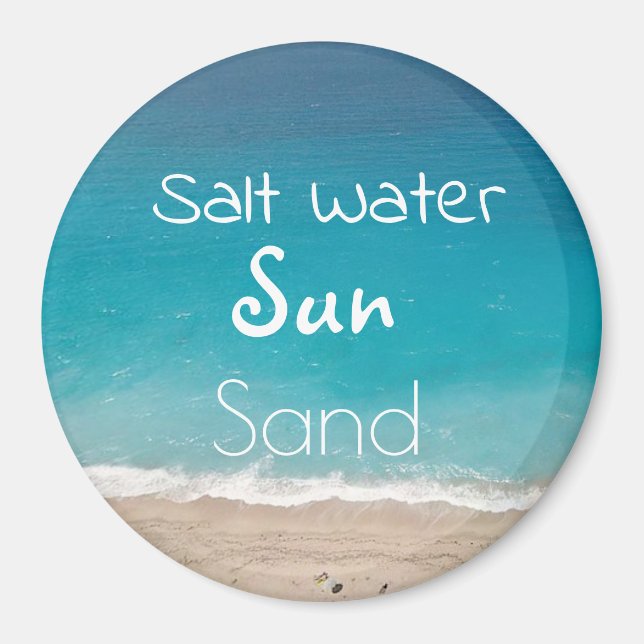 Salt Water Sun Sand Beach und Ocean Moderne Magnet (Vorne)