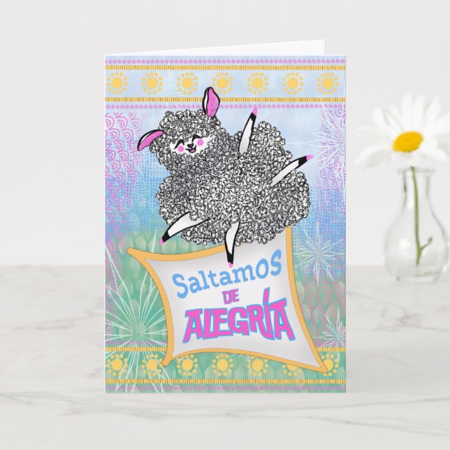 Saltamos  Alegría Felicitación Infantil Divertida Karte (Kleine Pflanze)