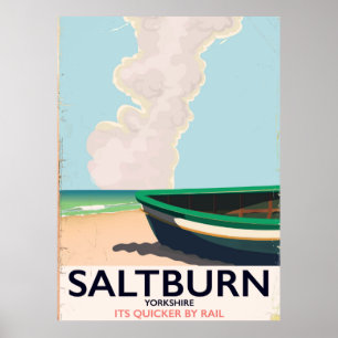Saltburn - Yorkshire Vintage-Reiseplakat. Poster