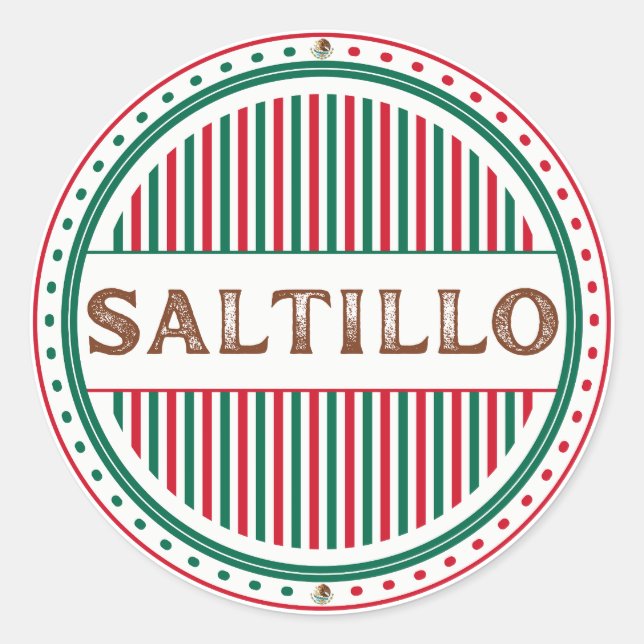 Saltillo City Pride Emblem – Mexican Identity Runder Aufkleber (Vorderseite)