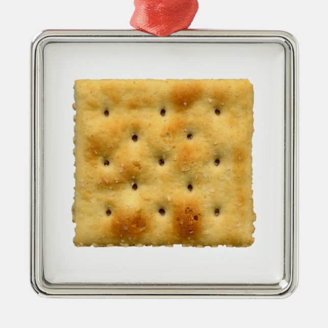 Saltine Soda Cracker Silbernes Ornament (Vorne)