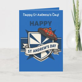 Saltire Shield, Festive Banner, and Plaid Tam Karte