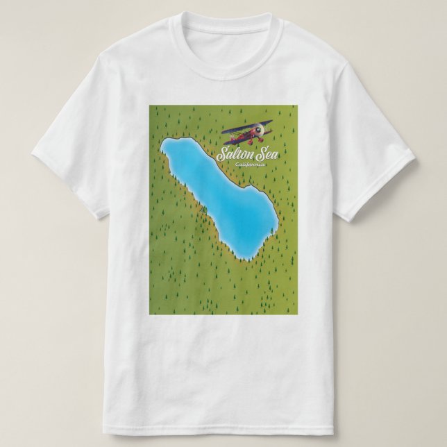Salton Sea California USA Karte T-Shirt (Design vorne)