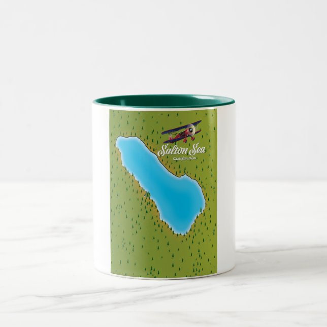 Salton Sea California USA Karte Zweifarbige Tasse (Mittel)