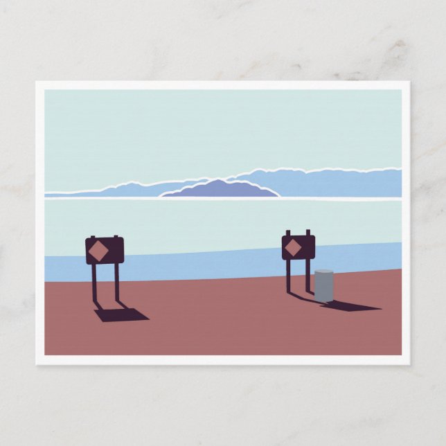 Salton Sea und Mount Rollo Postkarte (Vorderseite)