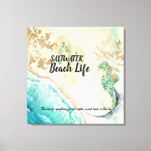 Saltwater Beach Life Seepferd Imitate Canvas Print Leinwanddruck
