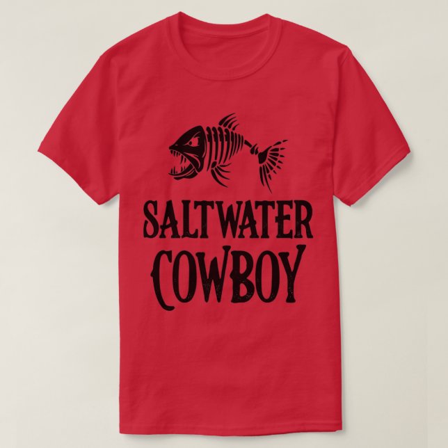 Saltwater Cowboy Fischen T-Shirt (Design vorne)