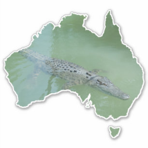 Saltwater Crocodile Croc Australia Form Aufkleber