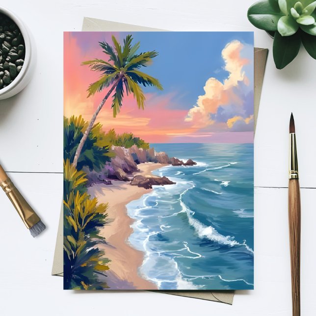 Saltwater Daydream | Ocean Coast Watercolor Sea Postkarte (Von Creator hochgeladen)
