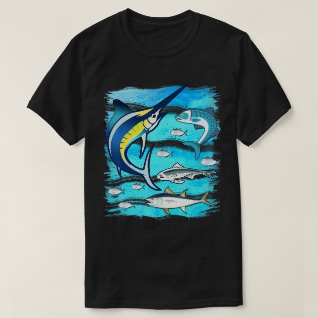 Saltwater Fisch Schwertfisch Mahi Thunfisch Kingfi T-Shirt (Design vorne)