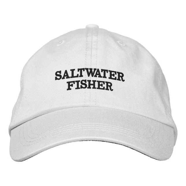 Saltwater Fisherman Fisherman Fisherman Fischfangh Bestickte Baseballkappe (Vorderseite)