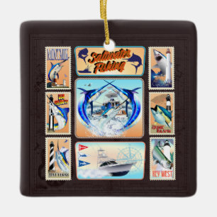 Saltwater Fishing Lighthouses Keramikornament