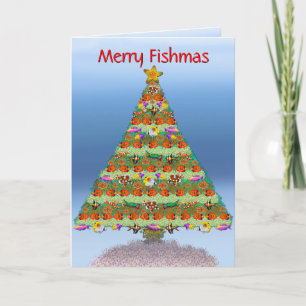 Saltwater Reef Aquarium Fisch Weihnachtskarte Feiertagskarte
