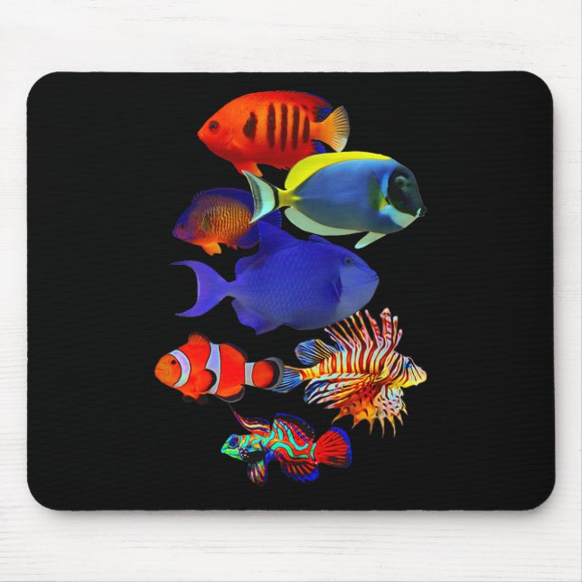 Saltwater Reef Fish Tank Lovers Trigger Fish Manda Mousepad (Vorne)