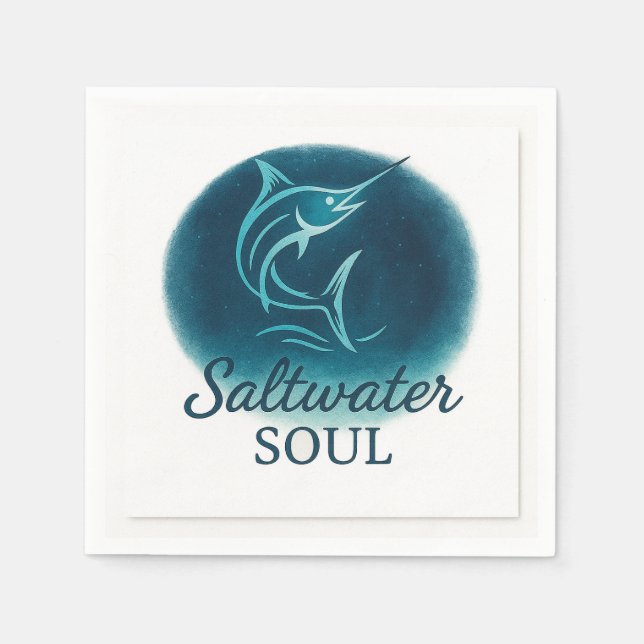 Saltwater Soul Marlin Paper Napkin Serviette (Vorderseite)