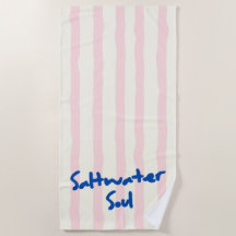 'Saltwater Soul' Sanftes Rosa und Creme gestreift