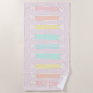 Saltwater Taffy Candy Pastel Colors Personalisiert Strandtuch