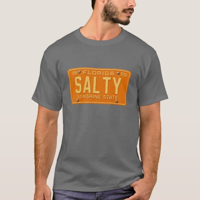 Salty 1969 - Retro Florida License Plate Graphic T-Shirt (Vorderseite)