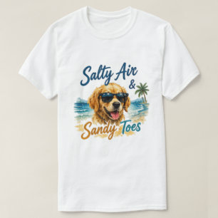 Salty Air & Sandy Toes Golden Retriever Strand T-Shirt