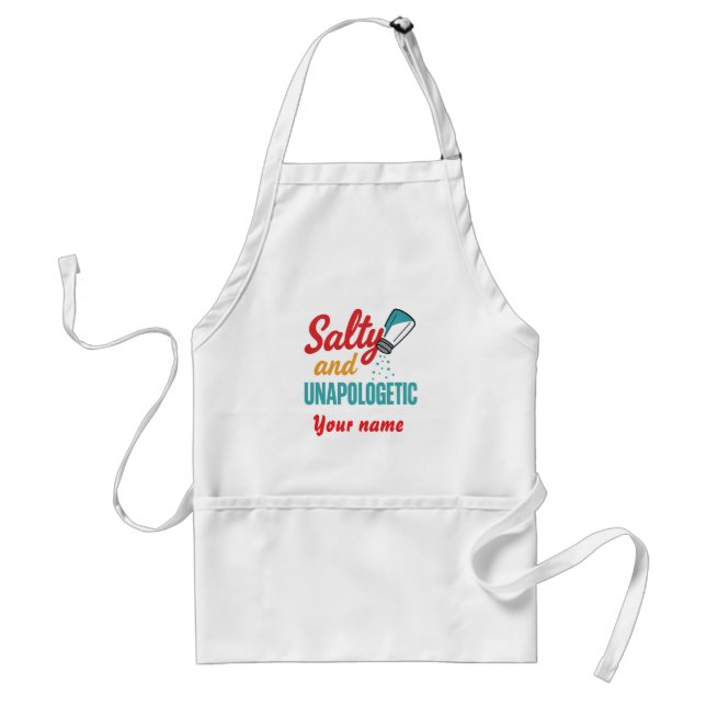 Salty and Unapologetic – Retro Diner Salt Shaker Schürze (Vorne)