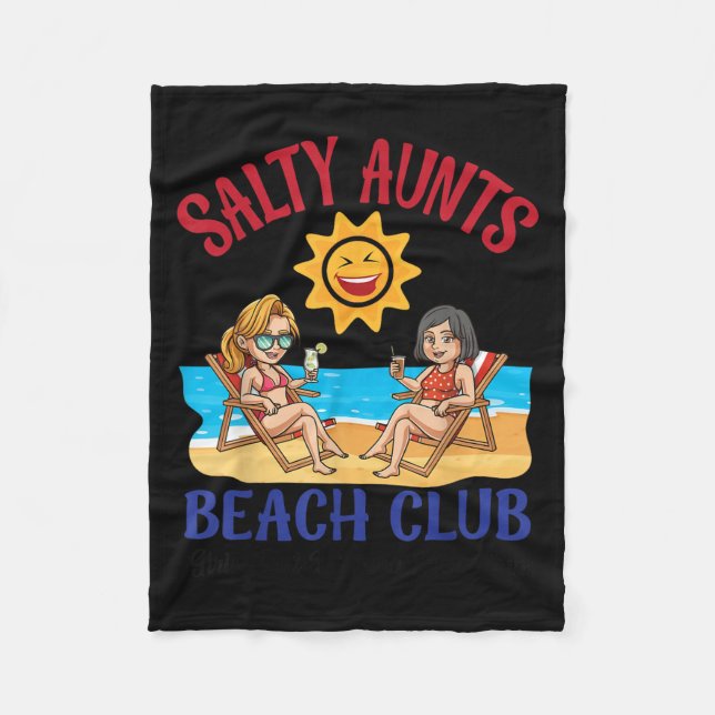 Salty Aunts Beach Club Summer Vacation Vibes 2025  Fleecedecke (Vorderseite)