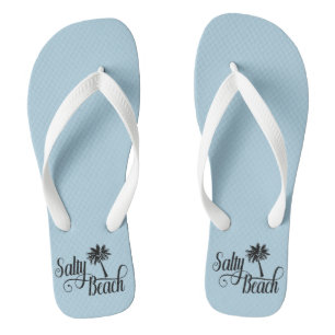 Salty Beach Funny Summer Flip Flops