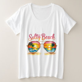 Salty Beach Große Größe T-Shirt