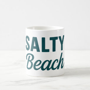 Salty Beach Küsten-Surf-Leben   Teal-Grafikdruck Kaffeetasse