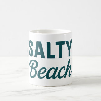 Salty Beach Küsten-Surf-Leben | Teal-Grafikdruck Kaffeetasse