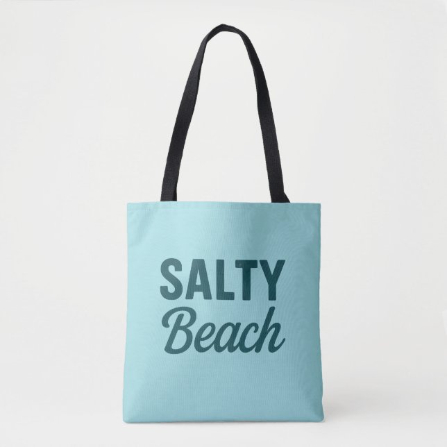 Salty Beach Leben | Coastal Teal Blau Grafikdruck (Vorderseite)