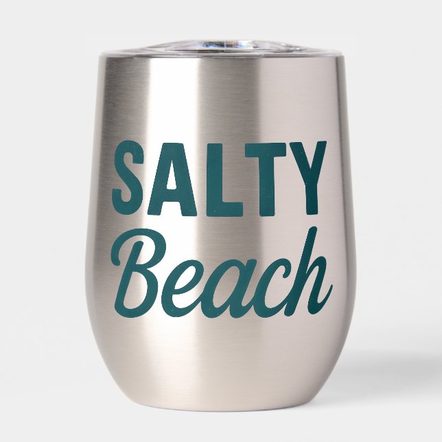 Salty Beach Life | Teal Coastal Ocean Surf Graphic (Vorderseite)