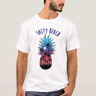 Salty Beach Summer Vibes Funny Sarcastic Ananas T-Shirt