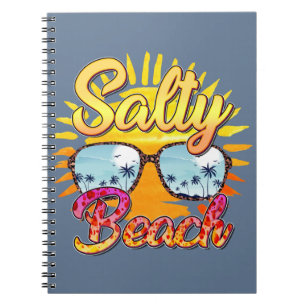 Salty Beach Tropische Sonne und Palmen Notizblock