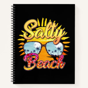 Salty Beach Tropische Sonne und Palmen Notizbuch