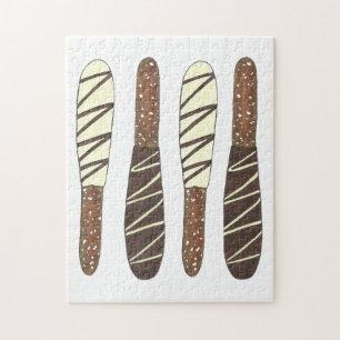 Salty Chocolate Covered Pretzel Sticks Junk Food Puzzle