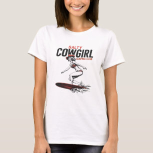 Salty Cowgirl Surfing Club Retro-Surf-Girl T-Shirt