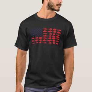 Salty Dad Salzwasser-Angeln Amerikanische Flagge O T-Shirt