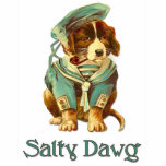 Salty Dawg Fotoskulptur Schlüsselanhänger<br><div class="desc">Das Vintage Design mit einem Beagle Hund,  der ein Sailor Outfit trägt und der unten stehende Text sagt...  Salty Dawg. Wunderbare Geschenkidee für den Segelfreund oder Sailor.</div>
