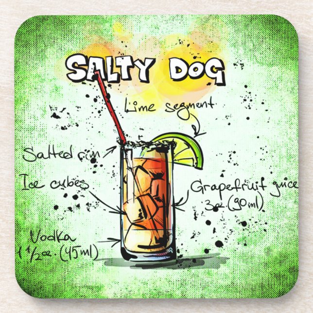 Salty Dog Drink Rezept Getränkeuntersetzer (Vorderseite)
