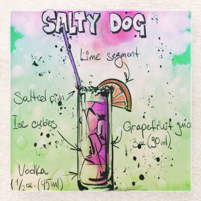 Salty Dog Drink Rezept Glasuntersetzer (Vorderseite)