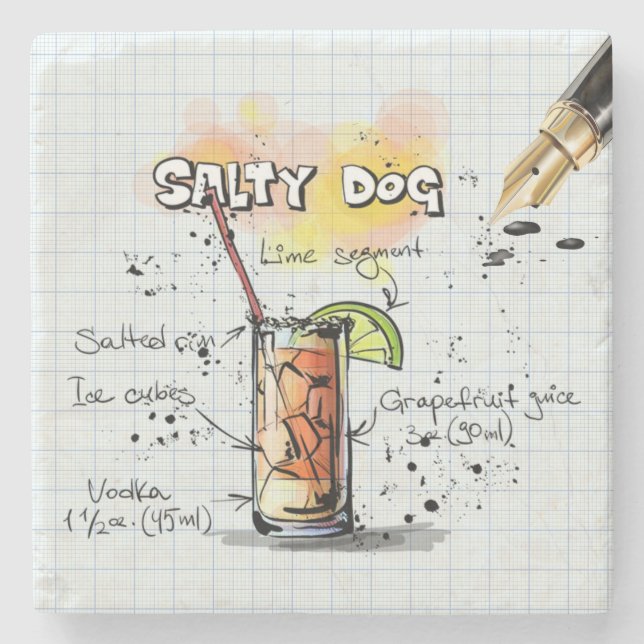 Salty Dog Drink Steinuntersetzer (Vorderseite)