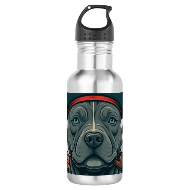 Salty Dog Pitbull Edelstahlflasche (Vorderseite)