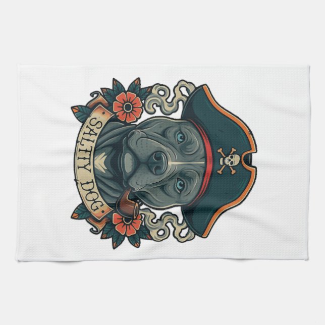 Salty Dog Pitbull Geschirrtuch (Horizontal)