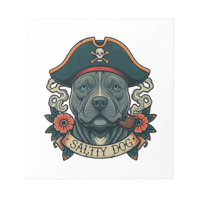 Salty Dog Pitbull Notizblock (Vorderseite)