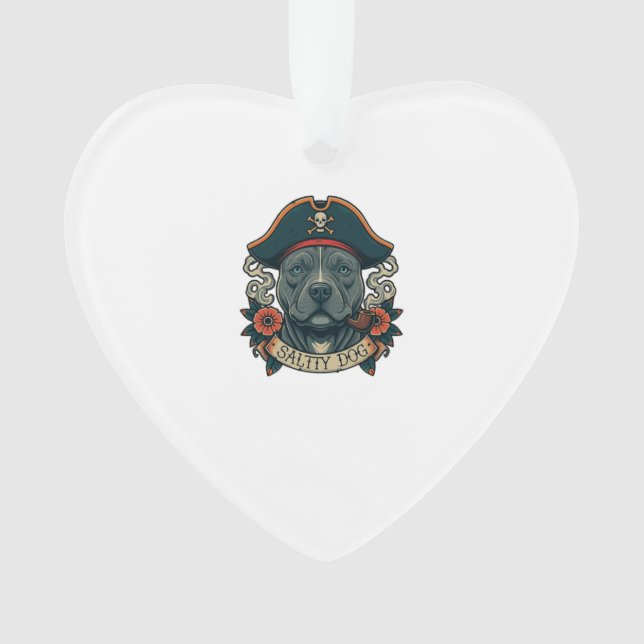 Salty Dog Pitbull Ornament (Vorderseite)
